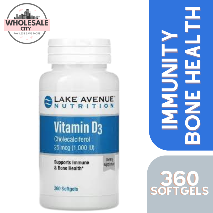 Lake Avenue Nutrition, Vitamin D3, 25 mcg (1,000 IU), 360 Soft gels