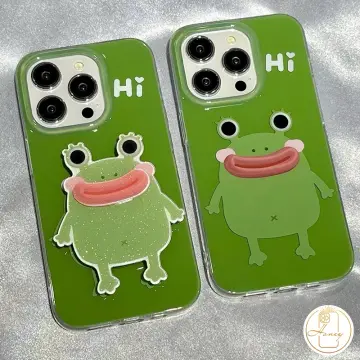 3D Cute Frog Cartoon Silicone Case for iPhone 14 Pro 13 12 11 Pro Max XS XR  7 8