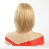 MSIWIGS Brown Short Wigs Bob Style Straight Synthetic Black Womens Wig with Bangs 12 Inches Soft Hair Blonde Wig Gift ของขวัญ