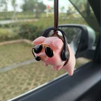 【jw】℗  Pingente De Carro Pig Pingentes Espelho Retrovisor Automático Presente Aniversário Decoração Ornamentos Porco Bonito Acessórios