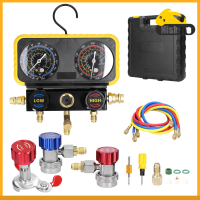 Nisshore-Dual Gauges Air Conditioner Refrigerant Refilling Set Pressure Adjustable Refrigeration Maintenance Equipment Kit Brass Connection Air-Conditioner Repairing Device