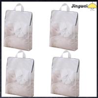 JINGWEI 4Pcs ตาข่ายแบบตาข่าย ถุงซักผ้าซักอบรีด พร้อมที่จับ ช่องเปิดขนาดใหญ่พิเศษ ถุงซักได้ แข็งแรงทนทาน ละเอียดอ่อนและละเอียดอ่อน ถุงซิปซิป ซักถุงเท้าชุดชั้นใน