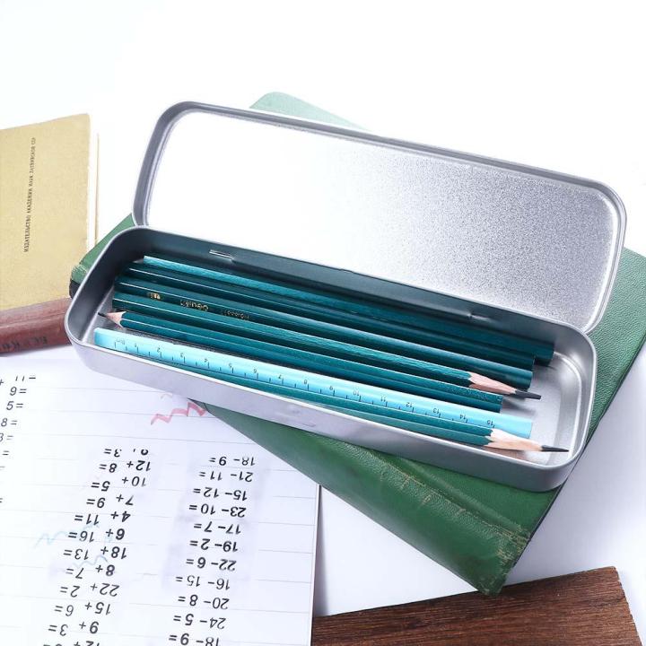 gj56-กระเป๋าดินสอ-ออฟฟิศสำหรับทำงาน-สำหรับเด็กๆ-ชั้นเดียวเป็นชั้น-สำหรับนักเรียน-เงินสีเงิน-กล่องปากกา-กล่องเก็บดินสอ-กล่องใส่เครื่องเขียน-กล่องใส่ดินสอ-กล่องใส่ดินสอ