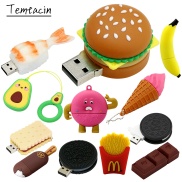 CC Hamburger 256G Food Donuts Biscuits USB Device Flash Drive 8GB 16GB