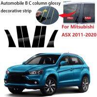 เสามาใหม่ล่าสุดขัดเงา6ชิ้นเหมาะกับ Mitsubishi ASX 2011-2020ฝาครอบของตกแต่งขอบหน้าต่างสติกเกอร์คอลัมน์ BC