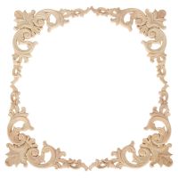 8Pcs Wood Carved Mouldings Corner Onlay Applique European Style Home Decor 20X20cm