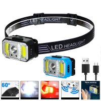 【lz】❒✢  Impermeável indução Head Lamp Dual Fonte de Luz Tipo-C Recarregável Ao Ar Livre Noite de Corrida Pesca Camping Farol Novo