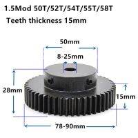 1.5ม. 50ตัน52T 54T 55T 58T ความถี่สูงเกียร์เฟืองฟันเฟือง1.5mod กว้าง15มม. แร็คเกียร์50กระบอกสูบมีร่อง8-25มม. Cnc