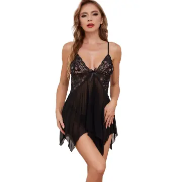 Summer Women's Sleepwear Female Lace Hollow Out Temptation Silk