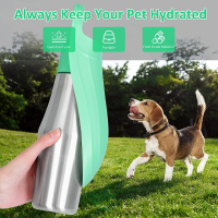 Large Dog Water Bottle Stainless Steel Outdoor Portable Dog Water Bowl Puppy Travel Water Basin Supplies for All Dogs Breeds