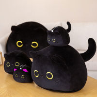 9cm-70cm Kawaii Big Size Plush Cat Pillow Round Black Cat Bed Cushion Sleeping Toys Stuffed Soft Animal Dolls Kids Birthday Gift