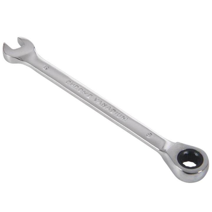 Steel Fixed Head Ratcheting Ratchet Spanner Gear Wrench Open End & Ring