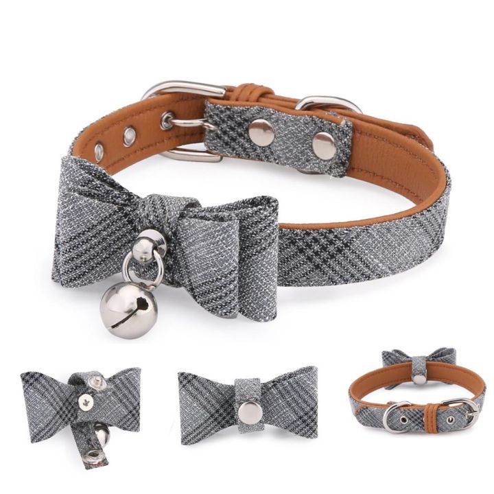 hot-bowtie-cat-collar-charm-safety-break-away-nylon-necktie-collar-for-cats-bell-leather-cat-collars-belt-tie-chihuahua-collier-chat