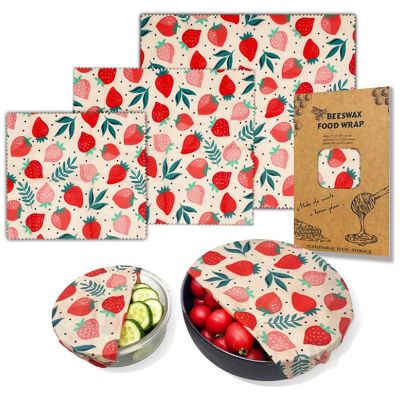 Reusable Storage Wrap Sustainable Organic Fruit Vegetable Cheese Food Wrapping Paper BPA Plastic Free Beeswax Food Wrap