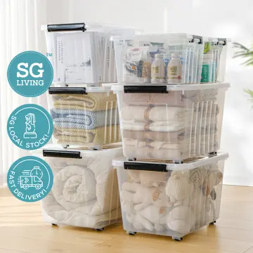 Stackable Storage Boxes, 14L, Assorted Colours - Pack of 4, Storage Boxes