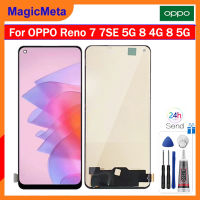 MagicMeta TFT หน้าจอ LCD สำหรับ OPPO Reno 7 7SE 7 5G 8 4G 8 5G จอแสดงผล LCD แบบสัมผัสหน้าจอดิจิทัลแทนการประกอบสำหรับ OPPO Reno 7 CPH2363 7SE PFCM00 7 5G CPH2371 8 4G CPH2457 8 5G หน้าจอ LCD จอแสดงผล TFT LCD หน้าจอ CPH2359