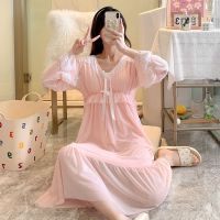 【 WYIN kitchen】 Sexy Sleepwear With Chest Pad Perspective Nightdress Lace Women Loose Nightgown Intimate Lingerie 2021 Summer 【 WYIN kitchen】Sleep Dress