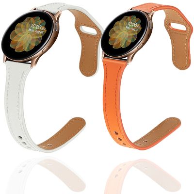 [ฮอต] สายหนังบาง20มม. 22มม. สำหรับ Samsung Galaxy Watch สาย2เส้น44มม. Huawei GT/2 /Pro Watch 4/Classic 45/40Mm/46Mm