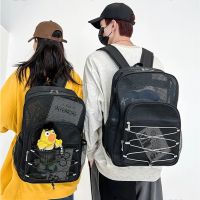 ☃▽  New Fashion Transparent Backpacks Mesh for Boys and Weight Rucksack Gym Student