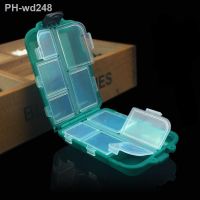 1pc 10 Compartments Mini Fishing Tackle Box Transparent Plastic Fishing Lures Hooks Accessories Storage Holder Square Case
