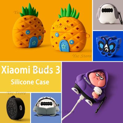Cartoon Silicone Earphone Case for Xiaomi Buds 3 Wireless Earbuds Protect Shell Liquid Silicone Earphone Case for Xiaomi Buds 3 Wireless Earbud Cases