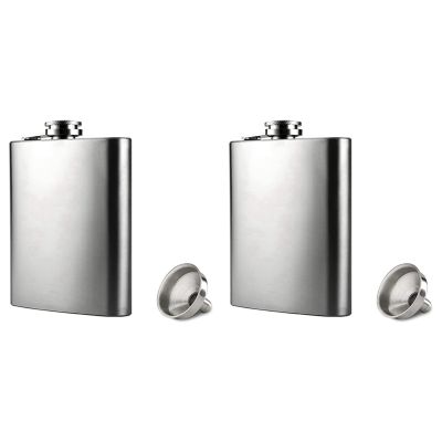 2X Hip Flask with Funnel, 4 Oz Stainless Steel Whiskey Flask 100% Leak Proof, Portable Pocket Hip Flask for Liquor