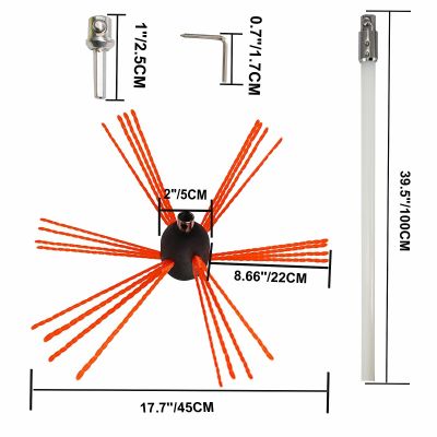 VEVOR Chimney Cleaner Sweep Kit Nylon Electrical Drill Drive Flexible Rod Rotary Brush Head for Sweeping Away Flue Chimney SootTH