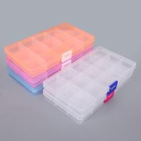 【hot】❦  Plastic Storage Boxes 15 Slots Adjustable Transparent Organizer Jewelry Accessories