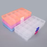 Plastic Storage Boxes 15 Slots Adjustable Packaging Transparent Tool Case Craft Organizer Box Jewelry Accessories