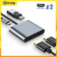 RYRA Type C Hub ถึง Dual Monitor Docking Station 2ขั้วต่ออะแดปเตอร์ PD ที่รองรับ Hdmi สำหรับอุปกรณ์เสริม Samsung