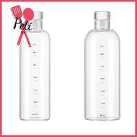 PETISEE 500ML/750ML ของขวัญ กลางแจ้ง ฟิตเนส กีฬาท่องเที่ยว มีเครื่องหมายบอกเวลา ขวดน้ำแก้ว โปร่งใส