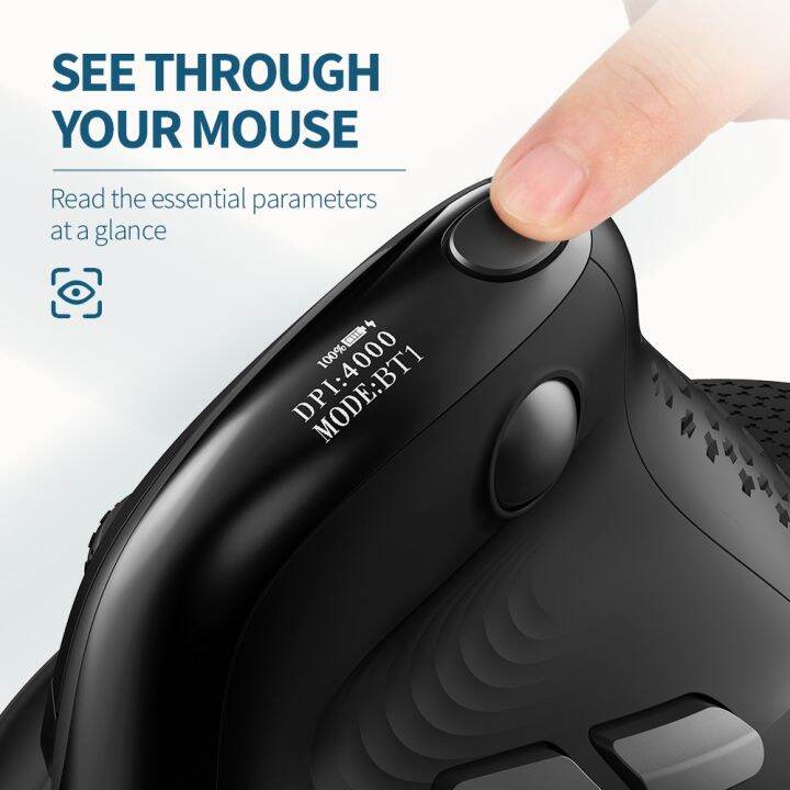 delux-m618xsd-seeker-ergonomic-vertical-mouse-with-oled-screen-4000dpi-rechargeable-1000ma-removable-back-cover-for-computer