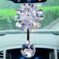 【CW】Shiny Rhinestone Flower Pendant Car Review Mirror Hanging Ornament Auto Interior Decor Automobile carros Gift Boutique New Hot