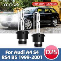 Roadsun หลอดโคมไฟซีนอน Hid ไฟหน้ารถยนต์ความสว่างสูง6000K 2ชิ้นสำหรับ Audi S4 A4 Rs4 B5 2001 1999 2000พร้อม D2s