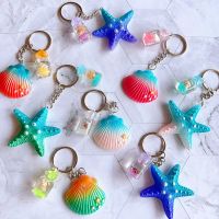 【STOCK】 Creative Tourist Attraction Souvenirs Small Starfish Shell Keychain Luminous Bottle Gift Couple Bag Pendant