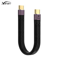 สายเคเบิลข้อมูล Usb C ตัวผู้เป็น Usb C การชาร์จอย่างรวดเร็วสายส่งข้อมูลที่ยืดหยุ่น40Gbps