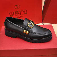 Valentinos รองเท้าหนังหนังวัวแท้สำหรับผู้ชาย,รองเท้าโลฟเฟอร์แนวธุรกิจลำลองแฟชั่นคุณภาพดีหรูสวมใส่สบายแบบดั้งเดิมกันลื่นรองเท้าบุรุษทนทานต่อการฉีกขาด