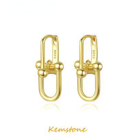 Kemstone S925ชุบทองสง่างามเงินสเตอร์ลิงต่างหูแบบห่วงสำหรับขนาดเล็กเป็นของขวัญที่เรียบง่ายสำหรับผู้หญิง