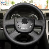 【YF】 Hand Braid Steering Wheel Cover For Skoda Octavia Fabia Superb Roomster 2009-2012 Citigo 2011 2012 Perforated Microfiber Leather