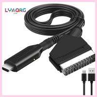 ร้าน LYAQRG คุณภาพสูงมืออาชีพสำหรับ HD TV DVD สายเคเบิลสายแปลงสัญญาณแปลง HDMI เป็น Scart 1เมตรท่อทองแดงอะแดปเตอร์ภาพและเสียง