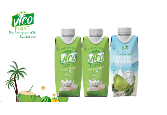 Combo 6 hộp dừa vico fresh 330ml - 3 dứa, 3 natural - ảnh sản phẩm 1