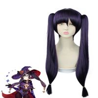 Game Genshin Impact Mona Ponytails Long Wig Cosplay Costume Heat Resistant Synthetic Hair Women Party Wigs