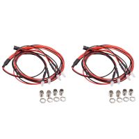 2X 4 LED Light Kit 2 White 2 Red 3mm Headlights for 1/24 RC Crawler Car Axial SCX24 90081 AXI00002 Upgrade Parts