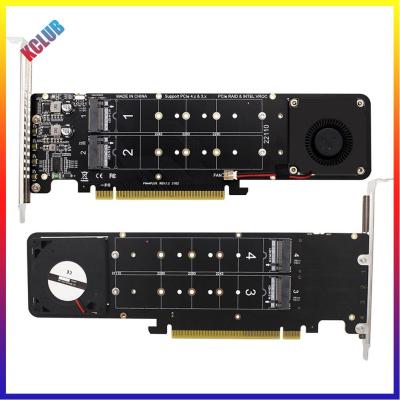 PCIeX16อะแดปเตอร์ M.2จู่โจม4X32Gbps 4 NVME การ์ดอะแดปเตอร์ SSD NVMe M2การ์ดขยาย NVME สนับสนุนการ์ด SSD 2280/2260/2242/2230