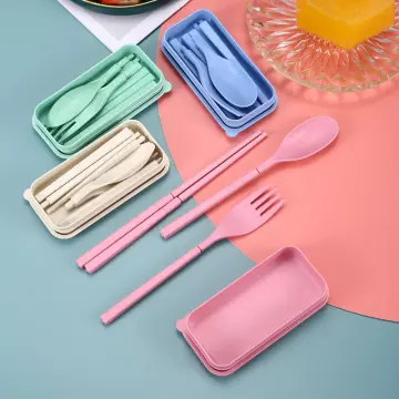 1 Set Outdoor Travel Dinnerware Set Portable Tableware Knife Fork Spoon  Chopsticks Set Travel Cutlery Set Eco-Friendly Utensil Box