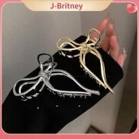 J-BRITNEY ด้านหลังของหัวสีทองผู้หญิงหญิงสาวโบว์ใหญ่คลิปกิ๊บหนีบผมทรงเรขาคณิตกิ๊บติดผมโลหะปิ่นปักผมที่หนีบผมแบบไม่สม่ำเสมอ