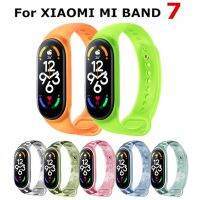 Semi-transparent Strap for Xiaomi Mi Band 7 7NFC Silicone Wristband Replacement Camouflage Bracelet Miband7 Fluorescent Straps Smartwatches