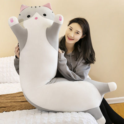 160cm/140cm Plush Toys Animal Cat Cute Creative Long Soft Toys Office Break Nap Sleeping Pillow Cushion Stuffed Gift Doll for Kids
