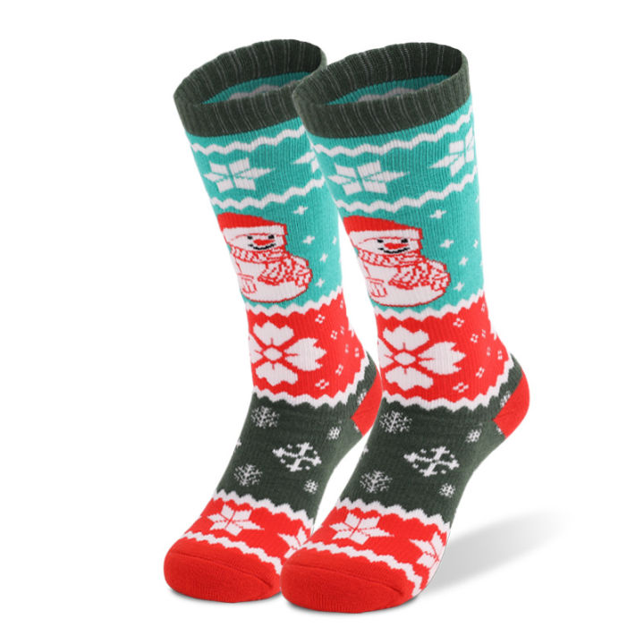 ฤดูหนาวเด็กถุงเท้าสกีหนาผ้าขนหนูด้านล่างดูดซับเหงื่อสาวเด็กกีฬาภูเขาสโนว์บอร์ดถุงเท้าอบอุ่น