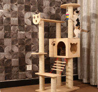 shopgadget คอนโดแมว 1 ที่นอน 6 ชั้น ขนาดใหญ่ บ้านแมว  Cat Condo พร้อมที่ลับเล็บ 1 Bed 6 Storey Pet House 135cm ถูกที่สุด